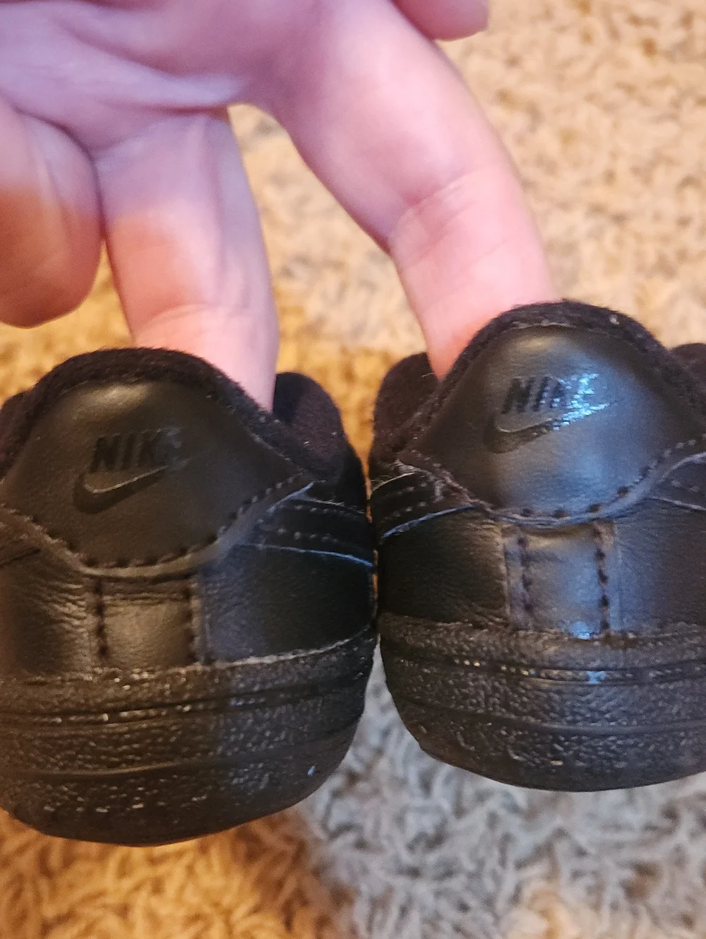 Nike Air Force 1 Black Baby Crib Shoes With Soft Sole Size 3C